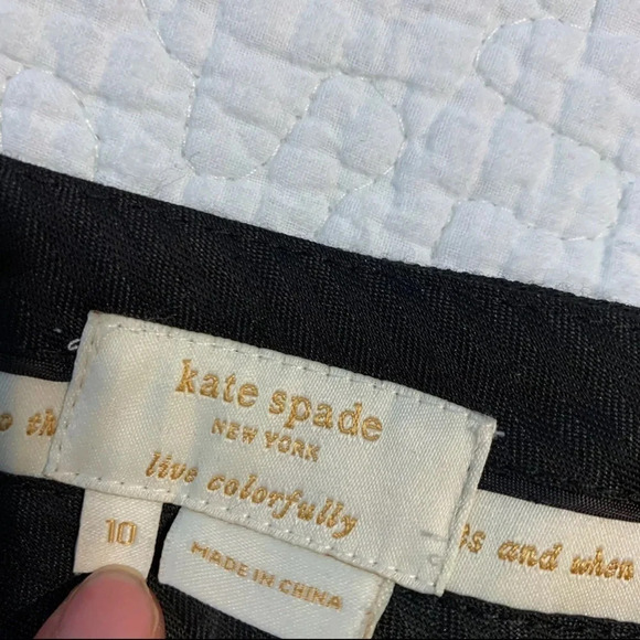 Kate Spade New York Size 10 Black Wool Blend Straight Leg Crop Pants NEW! - Picture 5 of 6